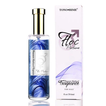 Интимные духи для мужчин с феромонами и золотым порошкомTONO HIME Pheromone Perfume 29,5ML Голубой
