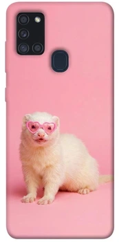 TPU чохол Demsky Белый хорёк для Samsung Galaxy A21s