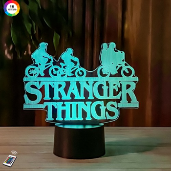 3D ночник подарочная ночная LED лампа светодиодный светильник Stranger things с пультом ДУ 16 цветов адаптером на usb батарейках из акрила для дома спальни детской оригинальный подарок ребенку 3DTOYSLAMP