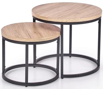 Zestaw ław Halmar OREO Dąb San Remo / Czarny 2 szt (V-CH-OREO-LAW-DĄB_SAN_REMO) (5905248108196)