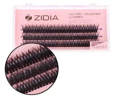 Ресницы накладные пучковые рыбий хвост Zidia Cluster Lashes Fish Tail 24D C 0.10 (3 ленты, размер 12 мм)