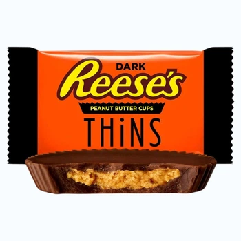 Шоколадна цукерка Reese's Thins Dark Chocolate Peanut Butter Cups Candy