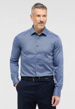 Чоловіча класична темно-синяя сорочка SLIM FIT розмір 41