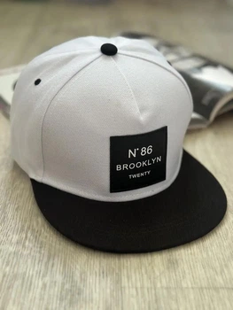 Кепка снепбек (Snapback) Brooklyn №86 Белый с черным 56-61р (9045)