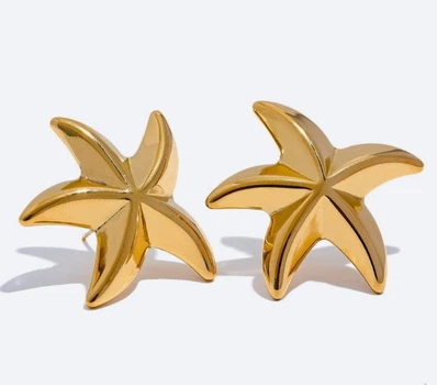 Женские сережки "Морские звездочки" jewelry Золотистые