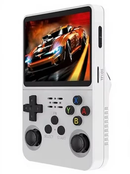 Портативная игровая 3D консоль с HD экраном 4" 720×720p R36S Game Player 15000 игр WiFi 128Гб 1GB DDR3 2500мАч Linux для детей и взрослых ретро Dendy олдскульные игры PS1 PlayStation 1 White