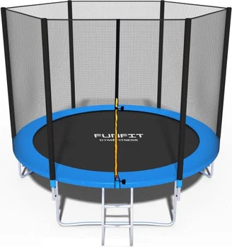 Детский садовый батут Funfit 252 см с внешней сеткой и лестницей, 841