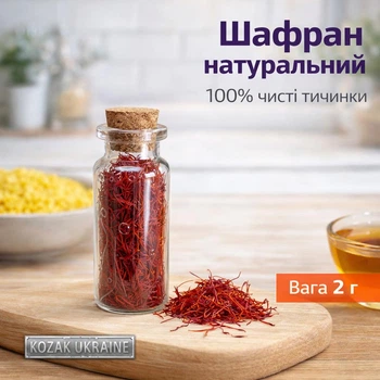 Шафран натуральний 2 г — 100% чисті тичинки, спеція для кулінарії та напоїв