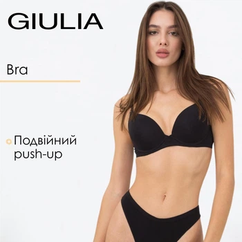 Бюстгальтер с формованной чашкой и с двойным push-up Giulia L1503A0 85C Black-Черный, классический гладкий бюстгальтер, повседневное нижнее белье
