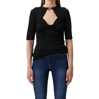 Жіноча елегантна блузка Trussardi Shine Jersey чорна приталена M 56C00646 K299 (M)