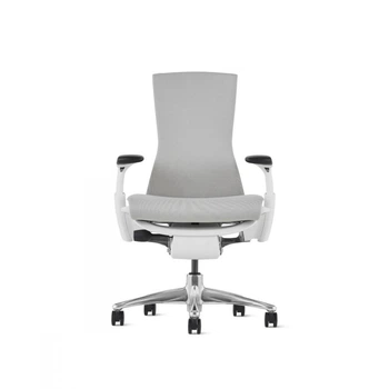 Офісне крісло Herman Miller Ембоді база - біла, тканина - сірого кольору, мінерал - 3SY09