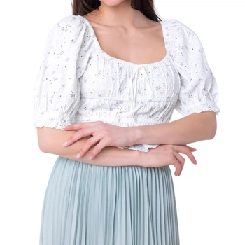 Жіноча коротка вишита блузка Guess Lulu з білим кроп-топом L W2GH39WEIV0 F0E1 (L)