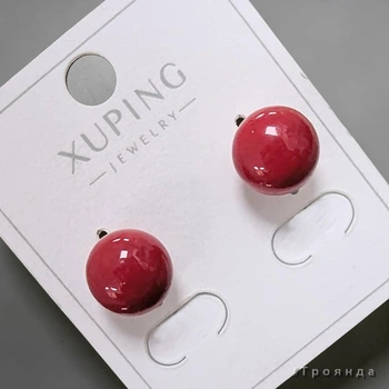 Серьги с позолотой 18К XUPING цвет красный (34010581-01)