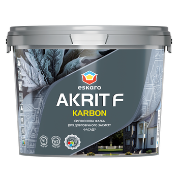 Фарба для фасадів Akrit F Karbon TR 9л