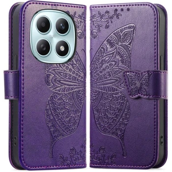 Чехол-книжка с рисунком UniCase Butterfly Pattern для Xiaomi Redmi Note 15 (4G/5G) / Poco M8 5G - Dark Purple