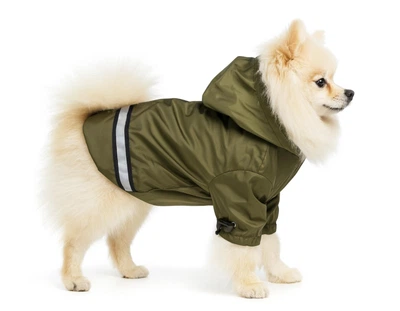 Куртка для собак мелких пород DIEGO jacket хаки водоотталкивающая демисезонная Размер S со светоотражателями