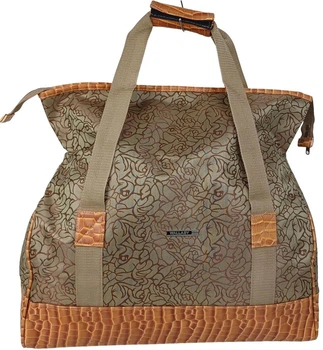 Дорожная сумка, саквояж 25L Wallaby бежевая с цветами