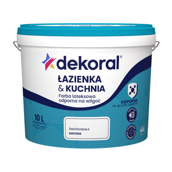 Краска латексная влагостойкая DEKORAL MALEINAK LAZIENKA & KUCHNIA 10л