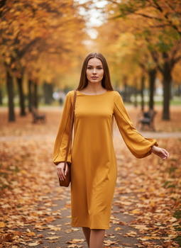 Сукня Meggi 42 Гірчичний (NLS-30003-1-Mustard)
