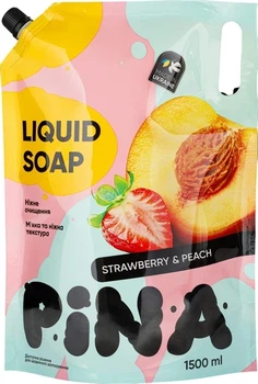 Жидкое мыло Pina Strawberry and Peach Liquid Soap Refill 1500 мл (дой-пак)