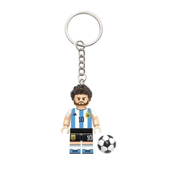 Коллекционный брелок-минифигурка Лионель Месси (Lionel Messi) сборная Аргентины, серия «Звезды мирового футбола», на ключи и рюкзак
