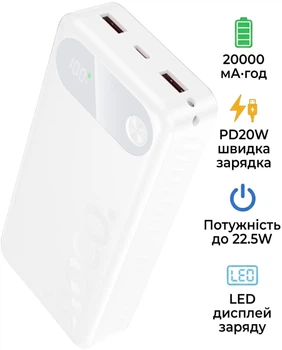УМБ Hoco J154A Victorious 20000 mAh 22.5W White (BC_715103)
