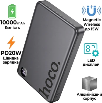 УМБ Hoco Q34 Clever 10000 mAh 20W Metal Gray (BC_715107)
