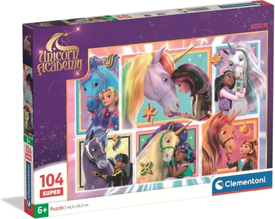 Пазл Clementoni: SuperColor — Unicorn Academy / Академия Единорогов (104 элемента) — 25793