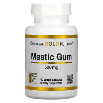 Смола мастикового дерева California Gold Nutrition (Mastic Gum) 500 мг 60 капсул CGN01837