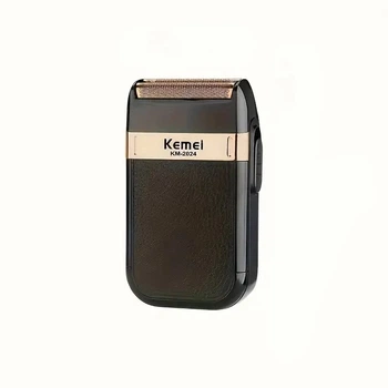 Kemei KM-2024 шейвер для мужчин (серый, USB, двойная головка)