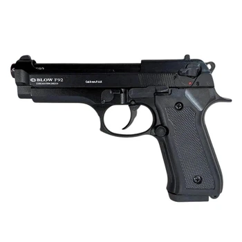 Сигнально-стартовый пистолет BLOW F-92, 17+1/9 mm (Black/Black Grips) add 1 magazine.