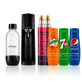 Набор Сифон Sodastream Terra Черный + Два Баллона Berger Quick Connect CO2 + Бутылка Berger 1L +Три Хитовые Сиропы