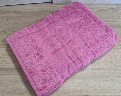 Турецкое бамбуковое махровое полотенце Zeron 70х140 Bamboo Pink