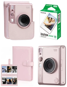 Набор Fujifilm INSTAX MINI EVO Hybrid Light Pink розовая фотокамера мгновенной печати / картридж 10 фото / чехол розовый / фотоальбом 108 фото / подарочная упаковка