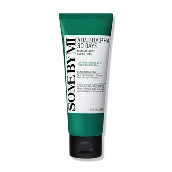 Пінка Some By Mi AHA BHA PHA 30 Days Miracle Acne Clear Foam для проблемної шкіри з кислотами, 100 мл