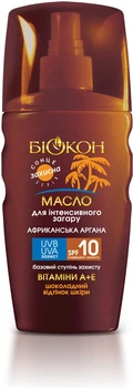 Олія для інтенсивної засмаги Біокон SPF-10 «Африканська аргана»,160 мл