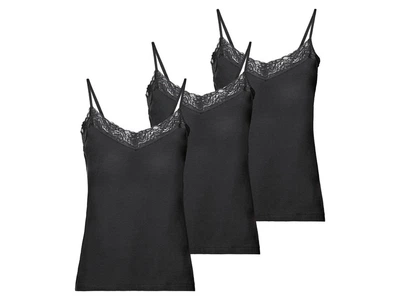 Майка бельевая набор 3 шт. кружевные для женщины Esmara LYCRA® 418109 S Черный