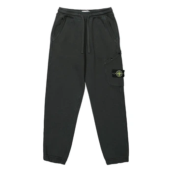 Штани Stone Island Organic Cotton Diagonal Fleece Old Effect Cargo Black 811561141 V0129