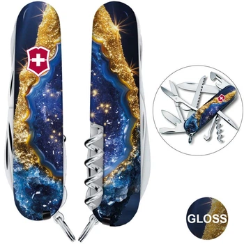 Швейцарський складаний ніж 91мм Victorinox HUNTSMAN DESIGN 1.3713.3.R2040pk