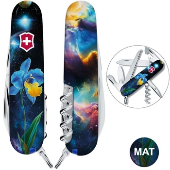Швейцарский складной нож 91мм Victorinox CAMPER DESIGN Голубо-желтый ирис 1.3613.3.R2060pk