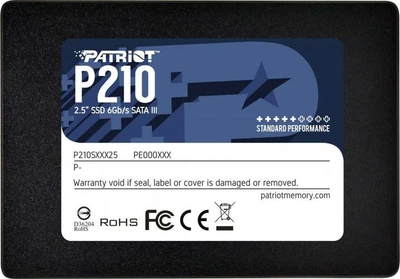 Твердотельный накопитель SSD Patriot P210, 128GB, 2.5", 7mm, SATAIII, 3D QLC