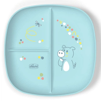 Тарілка секційна Chicco, 12м+, Блакитний