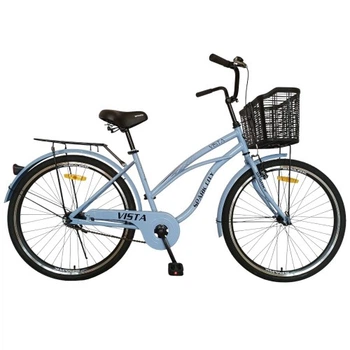 Велосипед SPARK CITY VISTA (колеса - 26", стальная рама - 17") с корзиной голубой