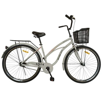 Велосипед SPARK CITY VISTA (колеса - 28", стальная рама - 18") с корзиной светло-серый