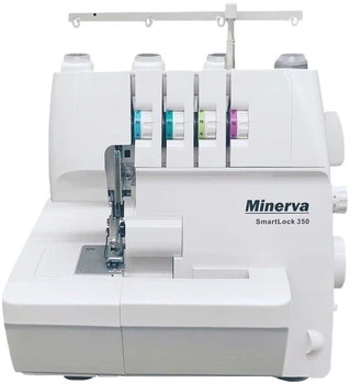Оверлок Minerva 2 3 4 ниточный 91Вт 1200 стежков в минуту белый (695877)