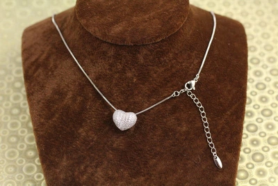 Набор Xuping Jewelry сердечко с камешками на цепочке 43 см серебристый