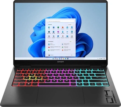Ноутбук HP OMEN Transcend 14-fb1007 14" 3K OLED, Intel U7-255H, 32GB, F1TB, NVD5060-8, Win11, чорний