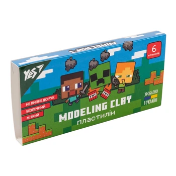 Пластилін 6кол. YES 540628 Minecraft, 120г, стек, /540628/