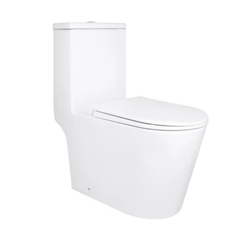 Унитаз-моноблок напольный Qtap Kolibri Ultra Quiet безободочный с сиденьем Soft-close WHITE QT10226380W