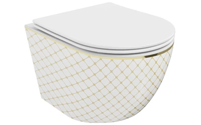 Подвесной унитаз MEXEN LENA WHITE DIAMOND GOLD
